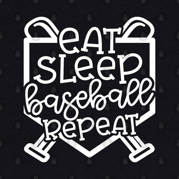 Eat Sleep Baseball Repeat Cute Funny by GlimmerDesigns